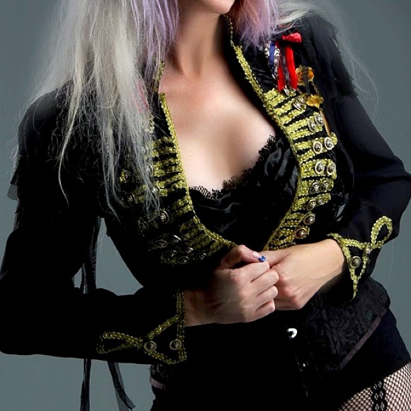 One of a kind Artist handmade Medals Embellished Military Jacket Coat.Rock Star!